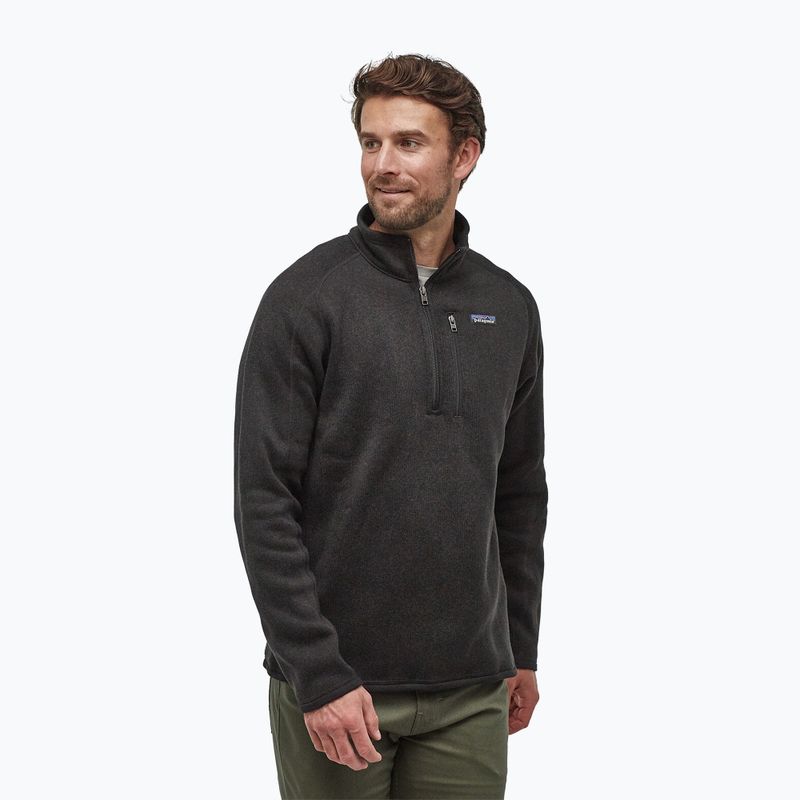 Felpa in pile da uomo Patagonia Better Sweater 1/4 Zip nero