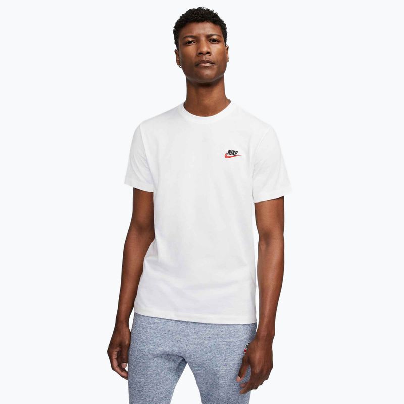 Maglietta Nike Sportswear Club uomo bianco/nero/rosso università