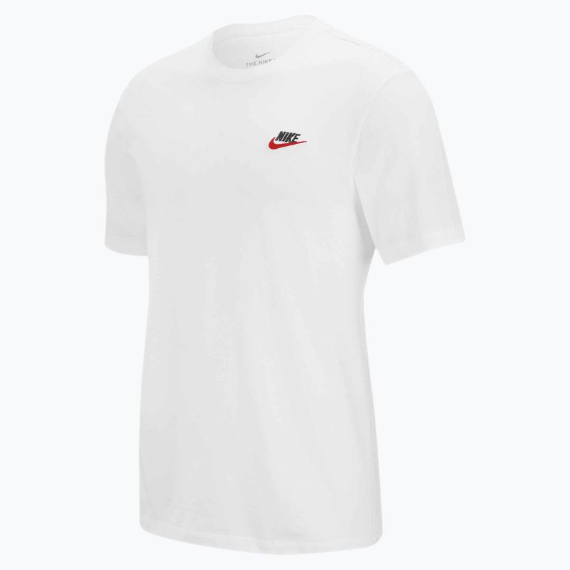 Maglietta Nike Sportswear Club uomo bianco/nero/rosso università 5