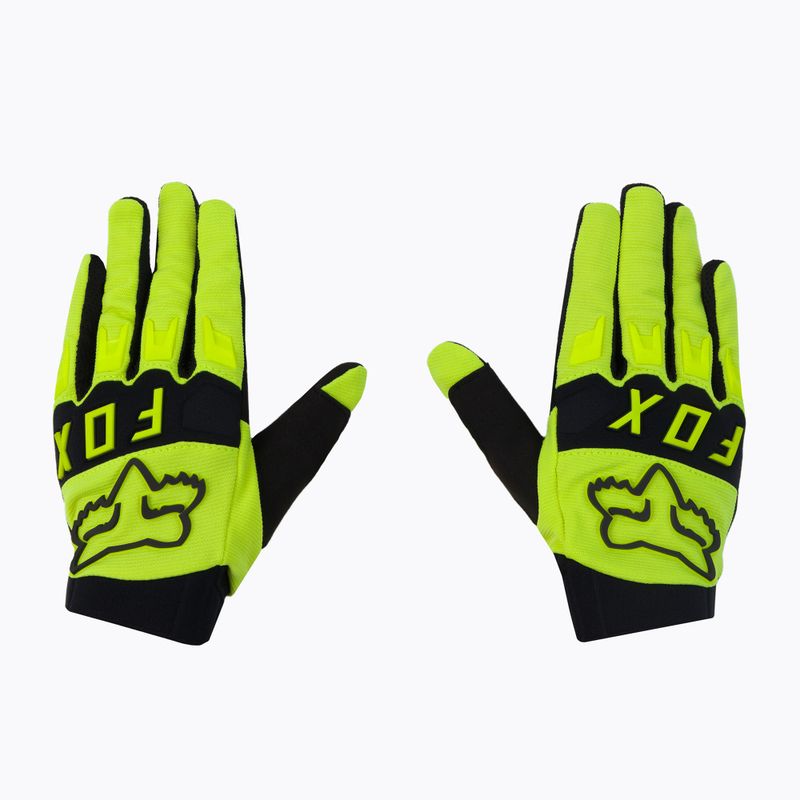 Guanti da ciclismo da uomo Fox Racing Dirtpaw giallo fluorescente 3