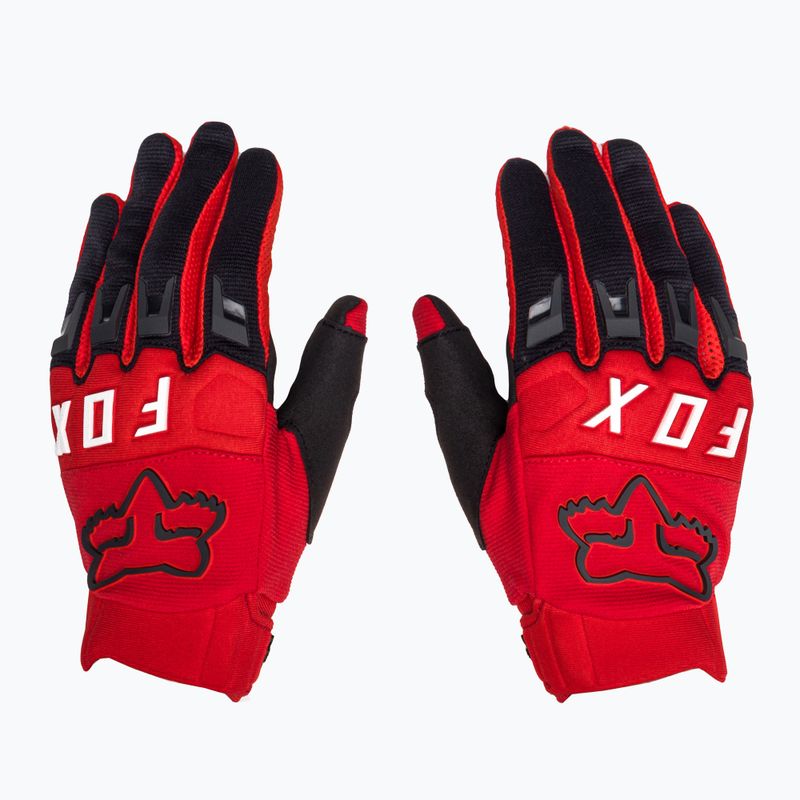 Guanti da ciclismo Fox Racing Dirtpaw rosso fluorescente 3