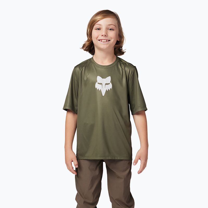 Maglia da ciclismo Fox Racing Ranger verde oliva da bambino