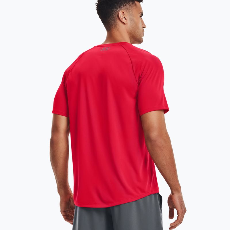 Maglietta da allenamento Under Armour Tech 2.0 rosso/grafite per uomo 2