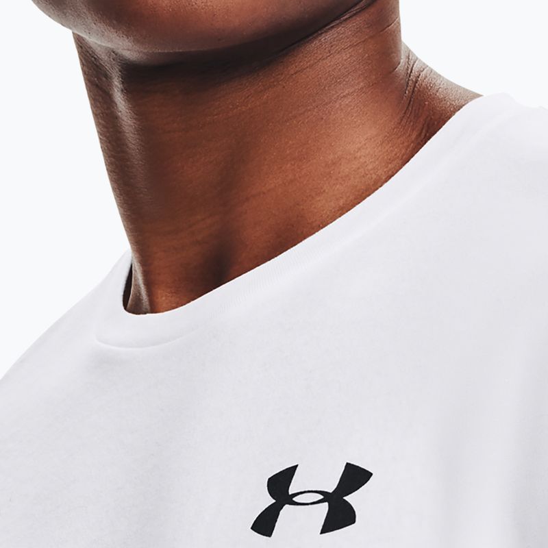 Maglietta Under Armour Sportstyle Left Chest SS da uomo bianco/nero 3