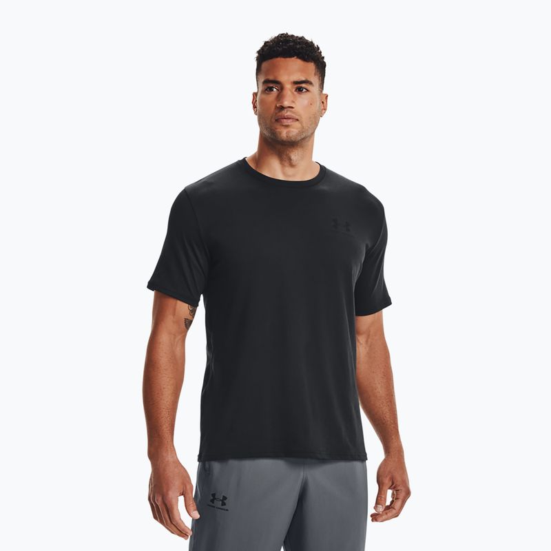 Maglietta Under Armour Sportstyle Left Chest SS da uomo nero/nero