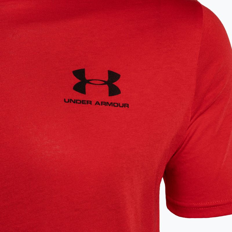 Maglietta Under Armour Sportstyle Left Chest SS da uomo rosso/nero 6