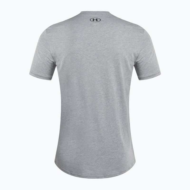 Maglietta Under Armour Sportstyle Uomo petto sinistro SS steel light heather/nero 5