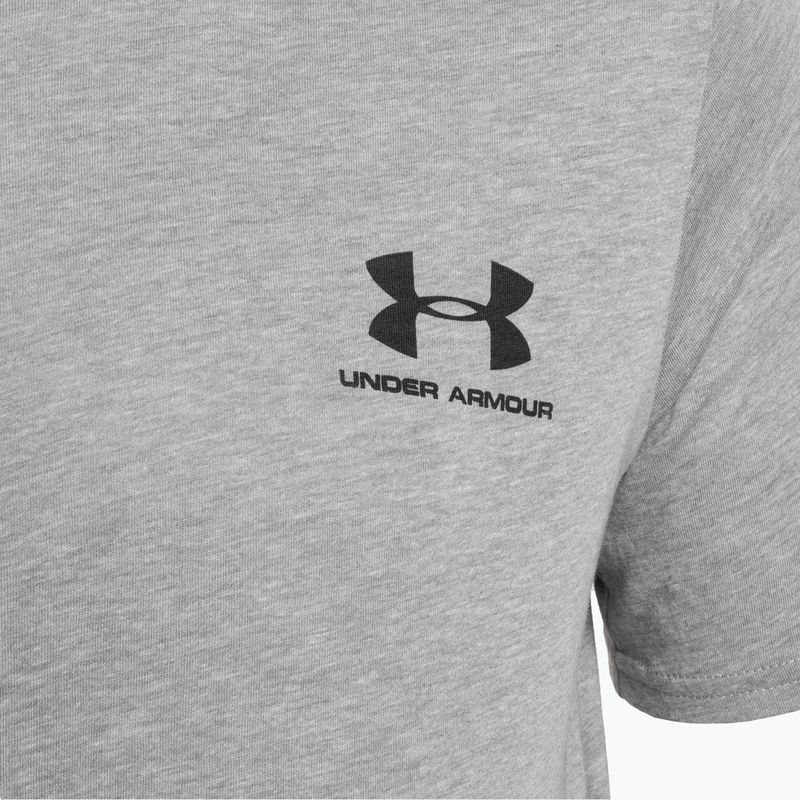 Maglietta Under Armour Sportstyle Uomo petto sinistro SS steel light heather/nero 6
