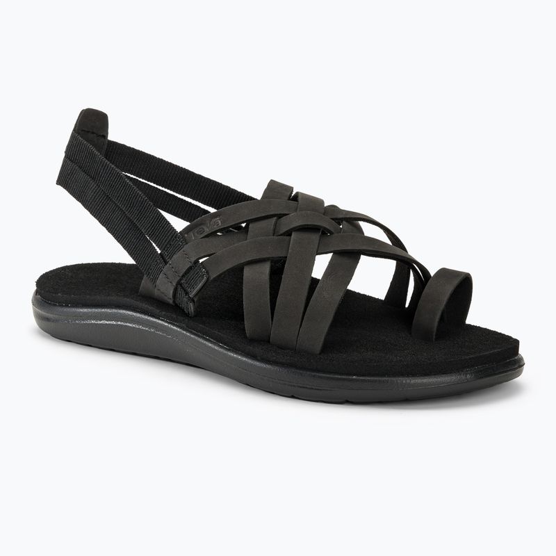 Teva Voya Strappy Leather sandali da donna nero