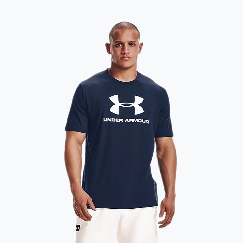 Maglietta Under Armour Sportstyle Logo uomo Academy/bianco 3