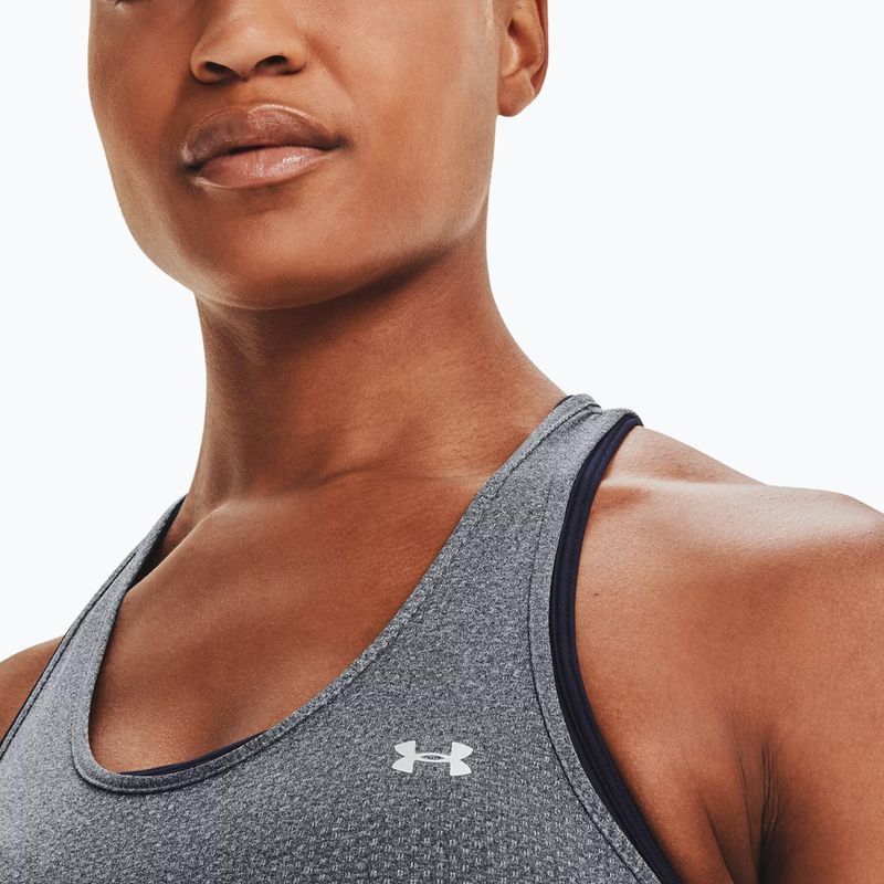 Canotta da allenamento Under Armour da donna HG Armour Racer Tank grigio pece chiaro/argento metallico 3