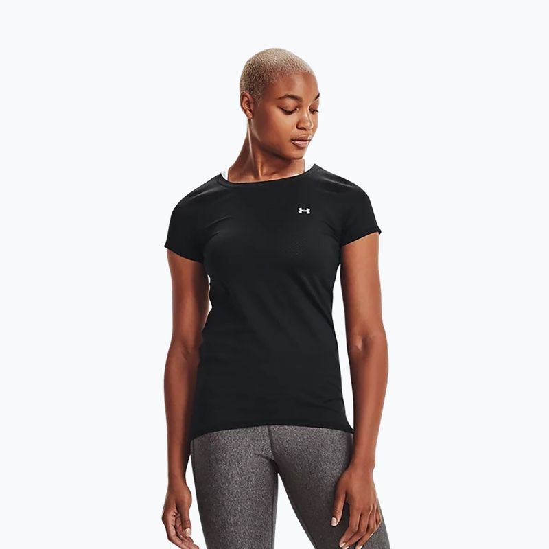 Maglietta da allenamento Under Armour donna HG Armour nero/argento metallico 2