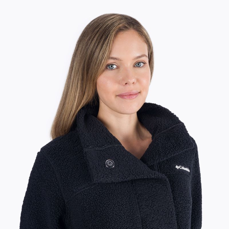 Columbia Panorama Long, cappotto in pile da donna nero 5