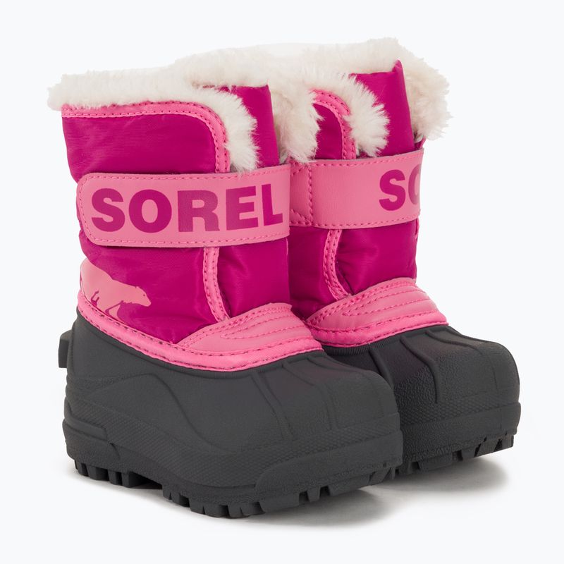 Sorel Snow Commander, stivali da neve per bambini, rosa tropicale e arancio scuro 4