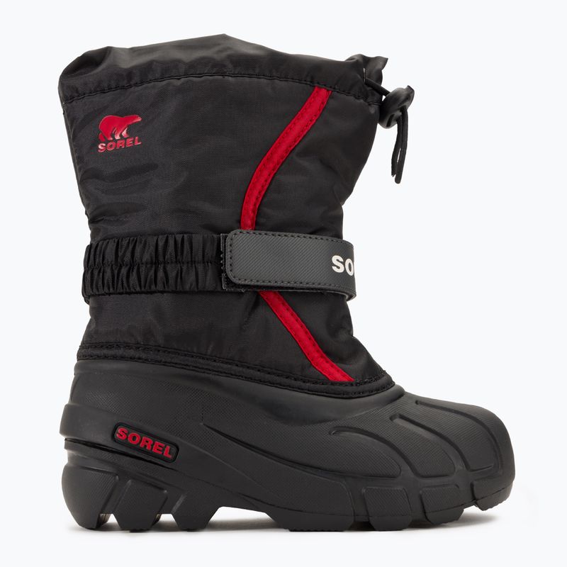 Sorel Flurry Dtv, stivali da neve per bambini, nero/rosso brillante 2