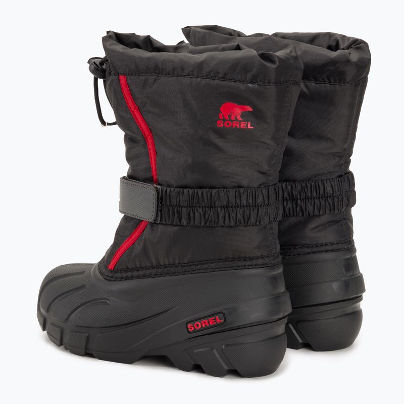 Sorel Flurry Dtv, stivali da neve per bambini, nero/rosso brillante 3