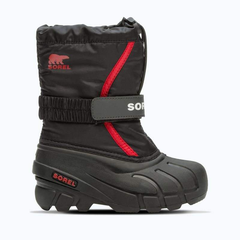 Sorel Flurry Dtv, stivali da neve per bambini, nero/rosso brillante 7