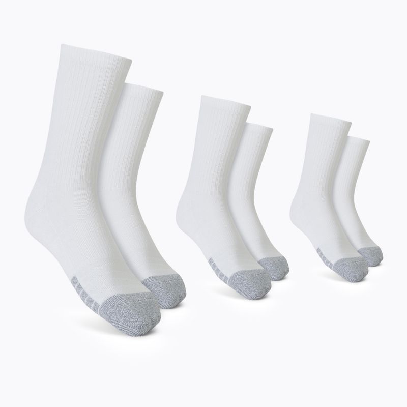 Under Armour Heatgear Crew 3 paia di calzini bianchi/bianchi/acciaio