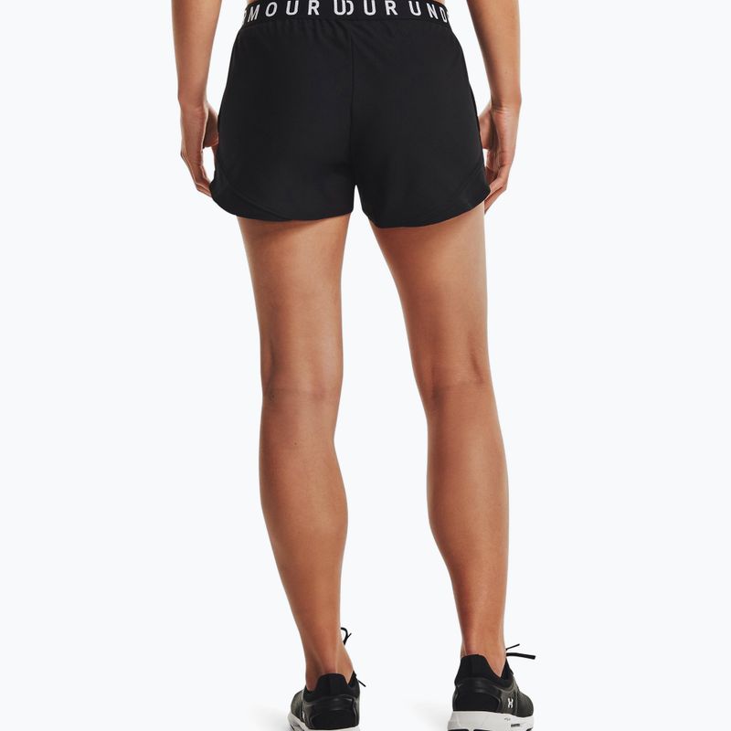 Pantaloncini da allenamento Under Armour Play Up 3.0 donna nero/nero/bianco 3