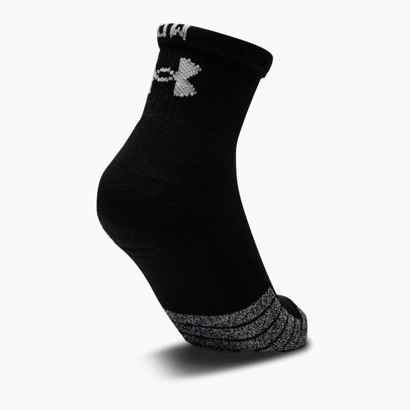 Calzini Under Armour Heatgear Quarter 3 paia nero/nero/acciaio 2