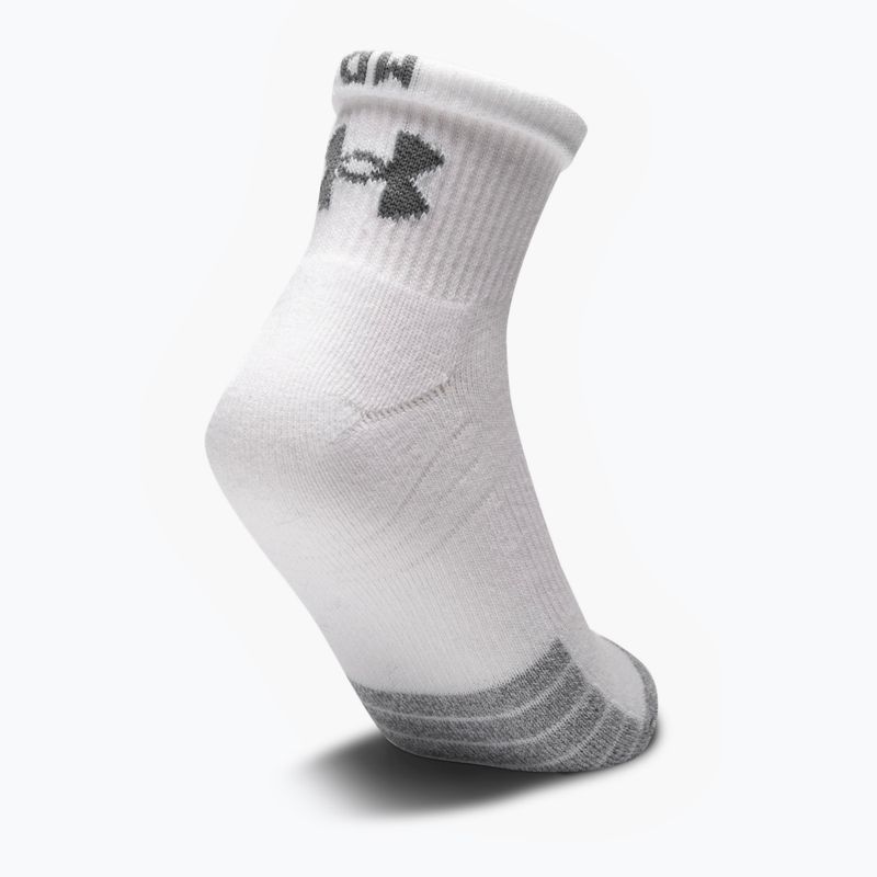 Calzini Under Armour Heatgear Quarter 3 paia bianco/bianco/acciaio 2