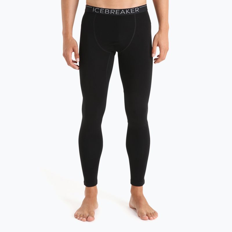Pantaloni termici da uomo icebreaker Merino nero