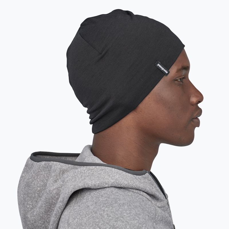 Patagonia Overlook, berretto con fodera in lana merino nero 4
