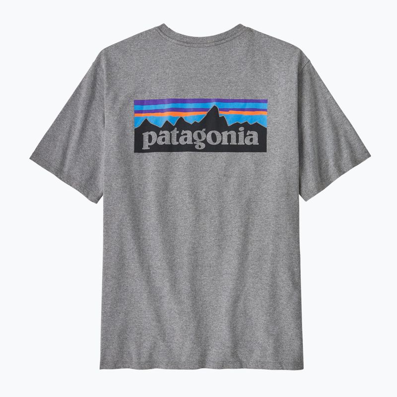 Maglietta da uomo Patagonia P-6 Logo Responsibili-Tee gravel heather 4