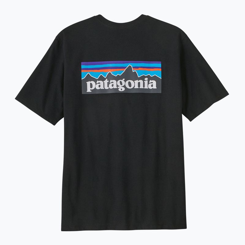 Maglietta da trekking Patagonia P-6 Logo Responsibili-Tee uomo nero 3