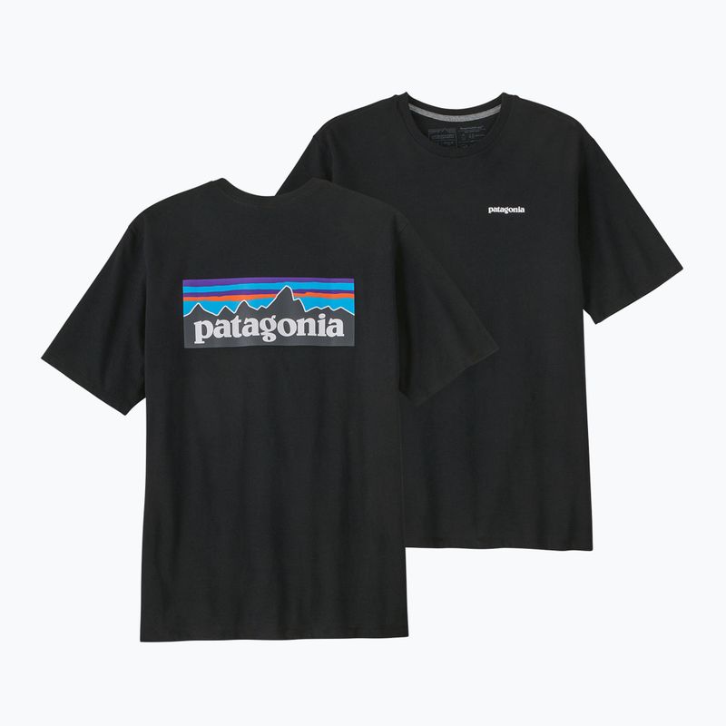 Maglietta da trekking Patagonia P-6 Logo Responsibili-Tee uomo nero 4