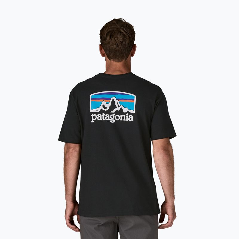 Maglietta da trekking Patagonia P-6 Logo Responsibili-Tee uomo nero 5