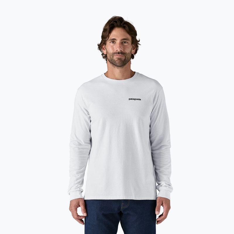 Patagonia P-6 Logo Responsibili Longsleeve uomo bianco