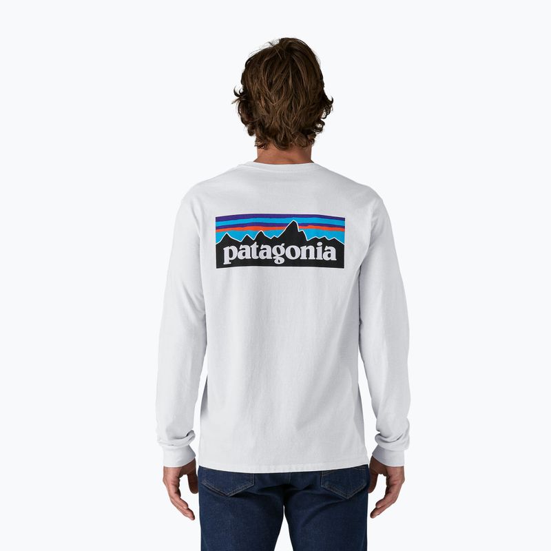 Patagonia P-6 Logo Responsibili Longsleeve uomo bianco 2