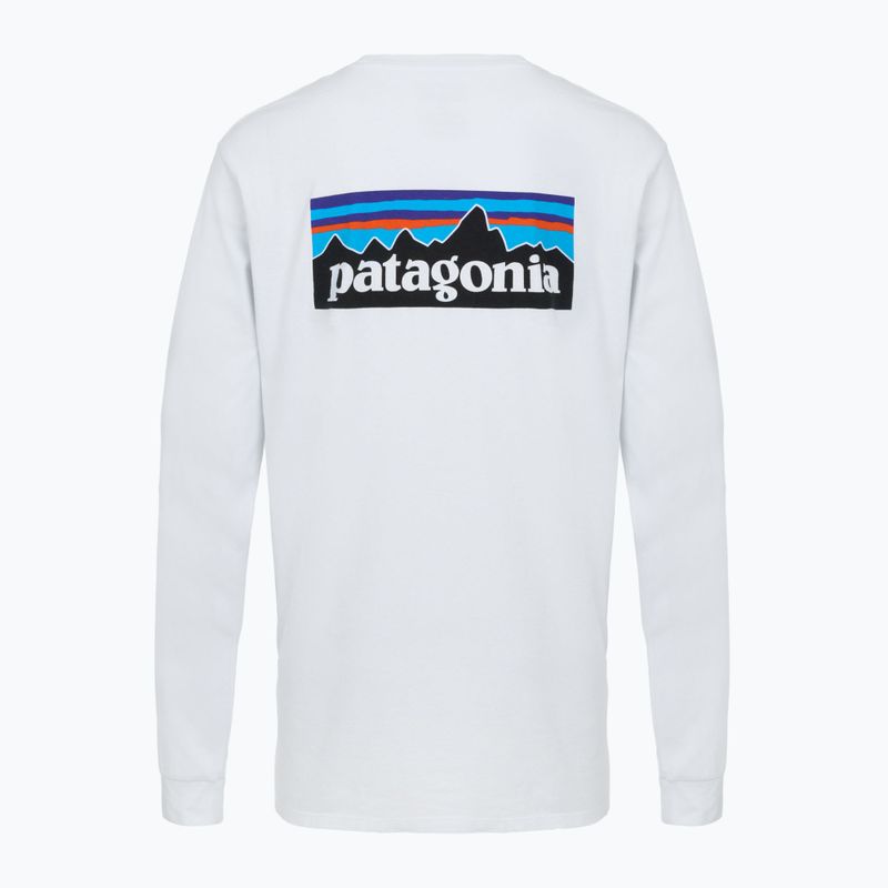 Patagonia P-6 Logo Responsibili Longsleeve uomo bianco 2