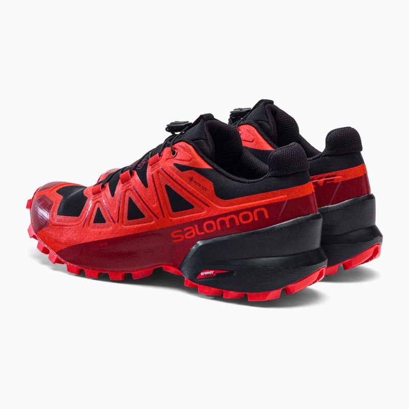 Scarpe da corsa da uomo Salomon Spikecross 5 GTX nero/rosso corsa/rosso 3