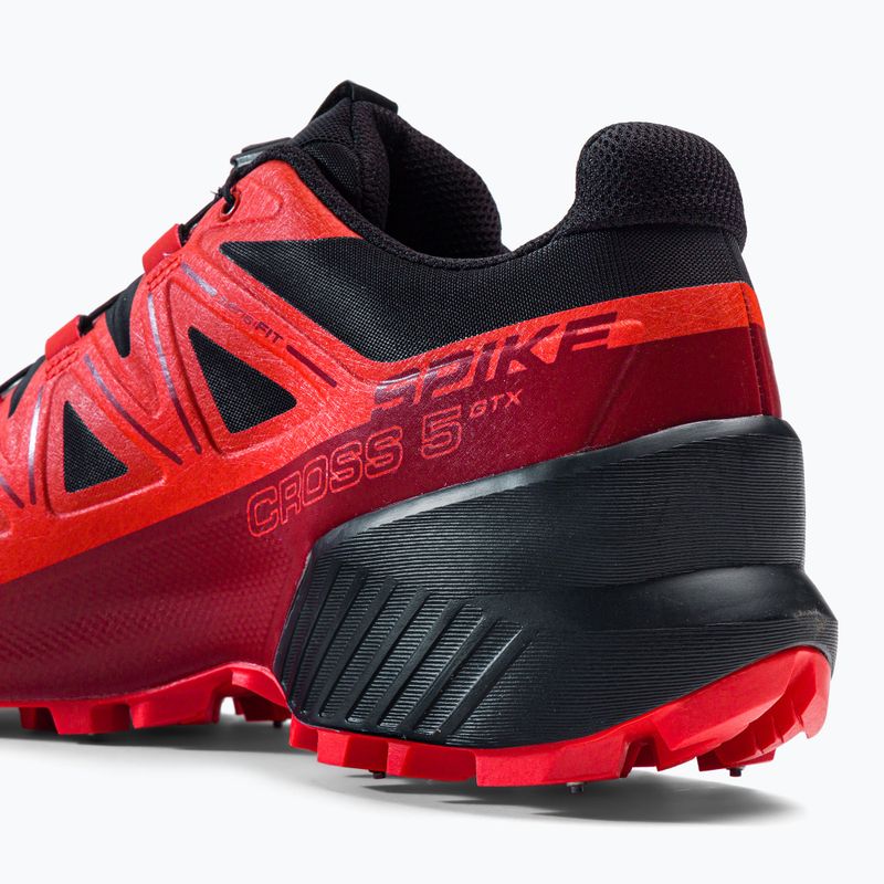 Scarpe da corsa da uomo Salomon Spikecross 5 GTX nero/rosso corsa/rosso 8