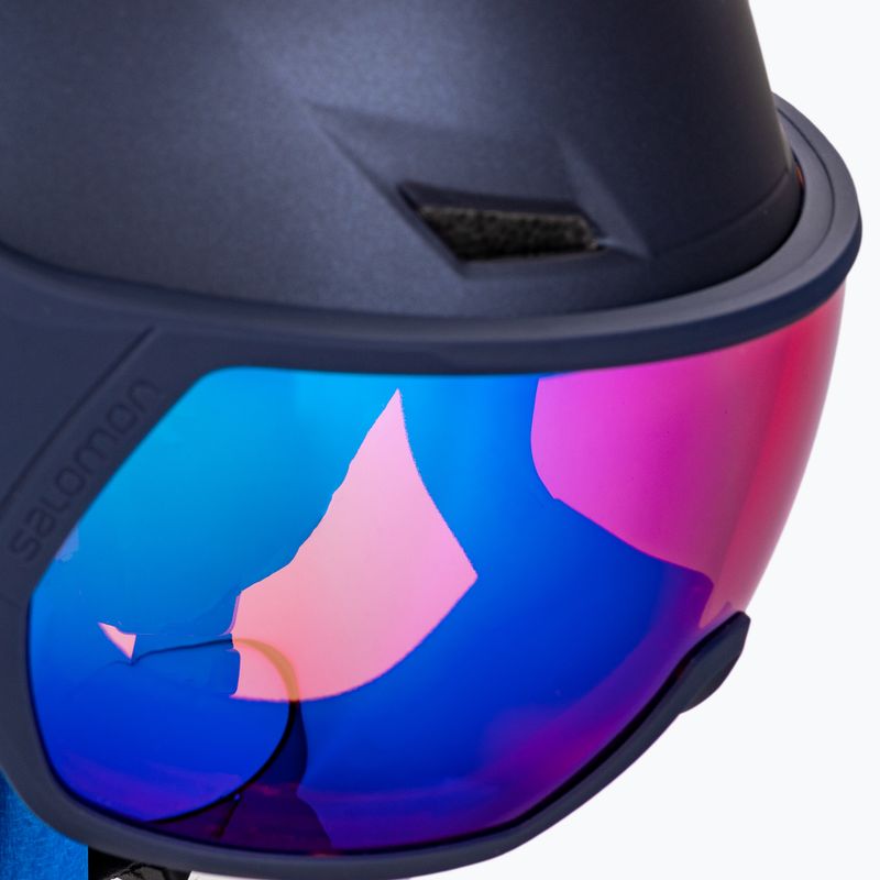Casco da sci da donna Salomon Icon LT Visor S2 glicine blu/marino medio 6