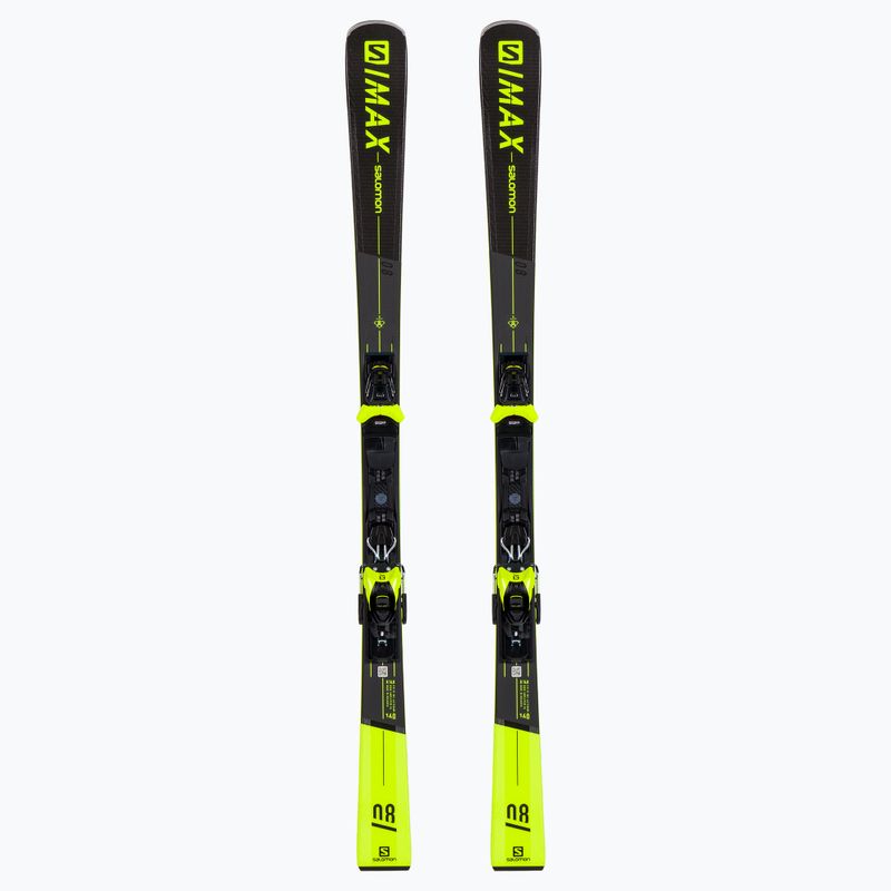 Sci da discesa da uomo Salomon S/Max 8 + attacchi M11 GW nero/giallo