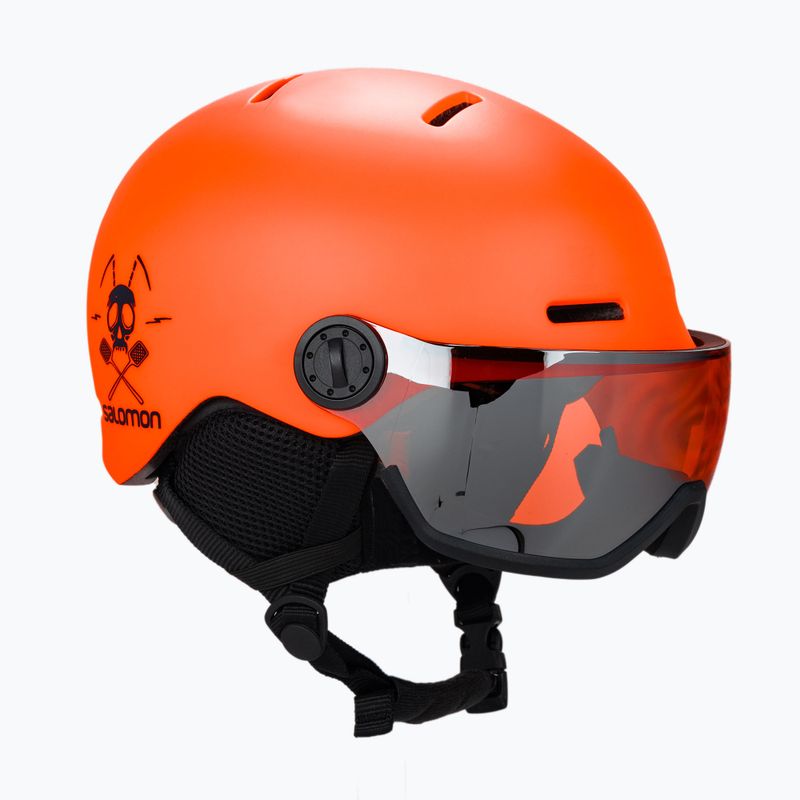 Casco da sci per bambini Salomon Grom Visor arancione fiammante/tonico