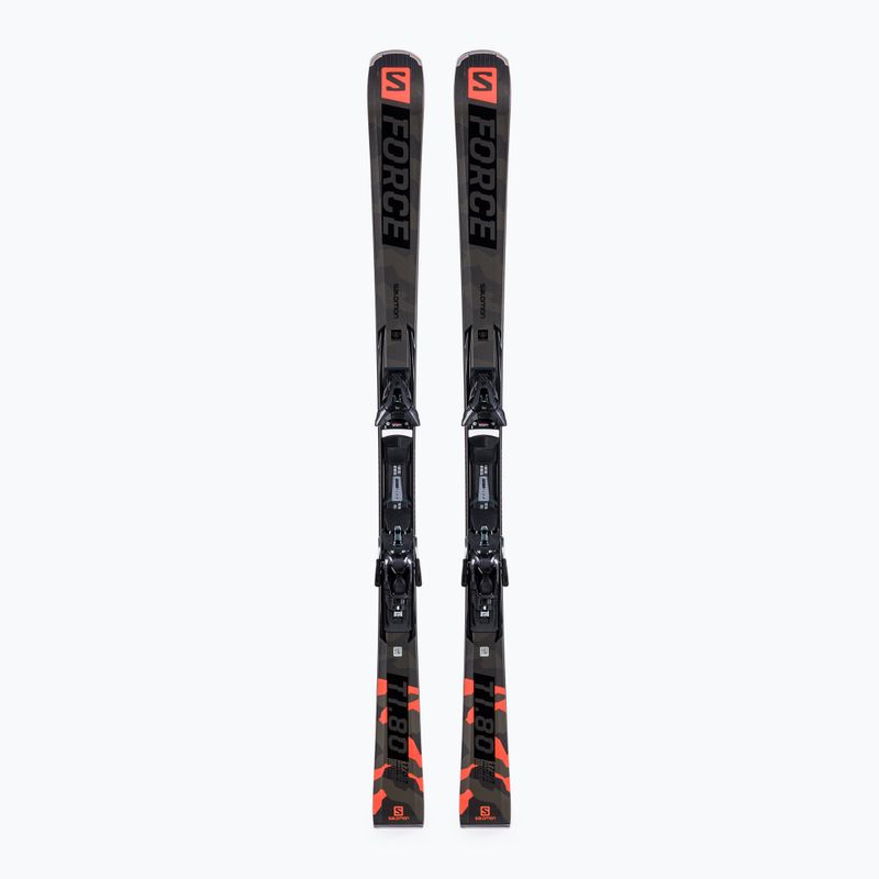 Sci da discesa da uomo Salomon S/Force Ti 80 + attacchi Z12 GW nero/rosso