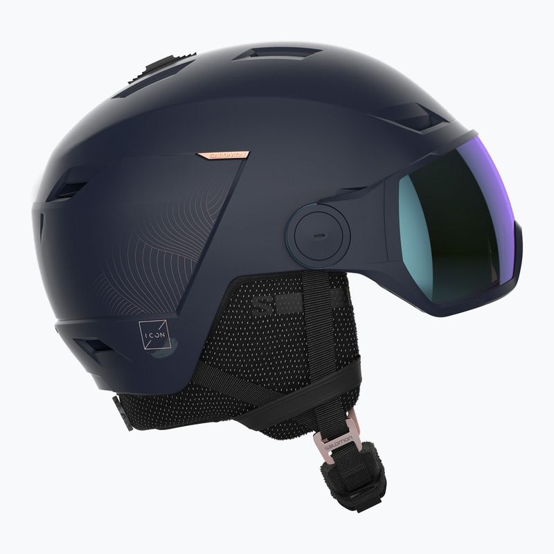Casco da sci donna Salomon Icon LT Visor Photo Sigma S1-S3 glicine blu/cielo 10