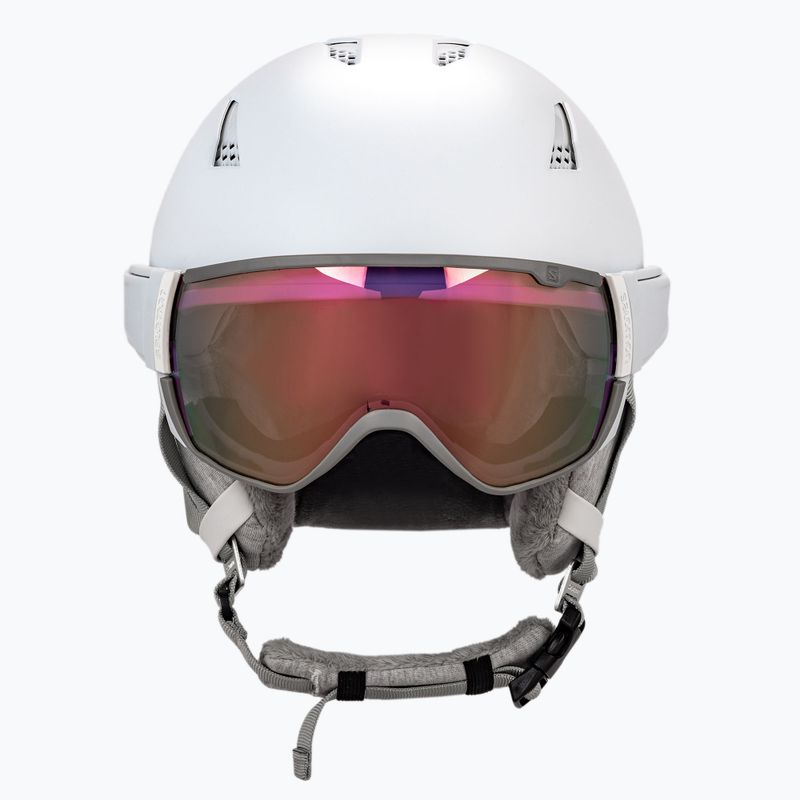 Casco da sci donna Salomon Mirage bianco rubino 2