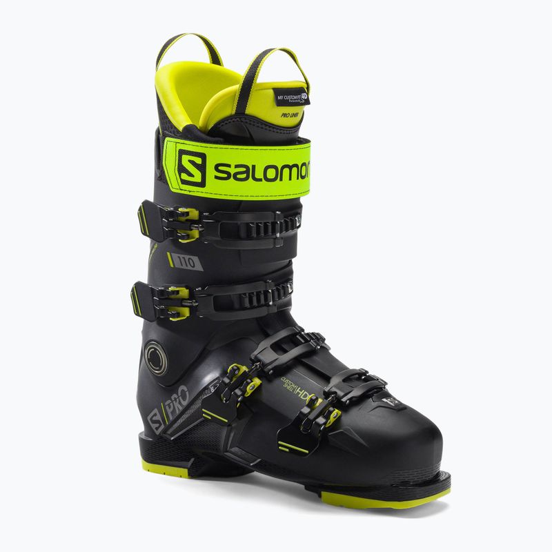 Scarponi da sci da uomo Salomon S/Pro 110 GW nero/verde acido/argento scuro metallizzato