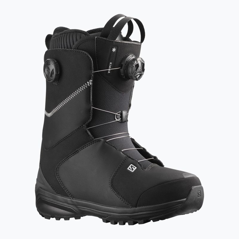 Scarponi da snowboard da donna Salomon Kiana Dual Boa nero/argento 11