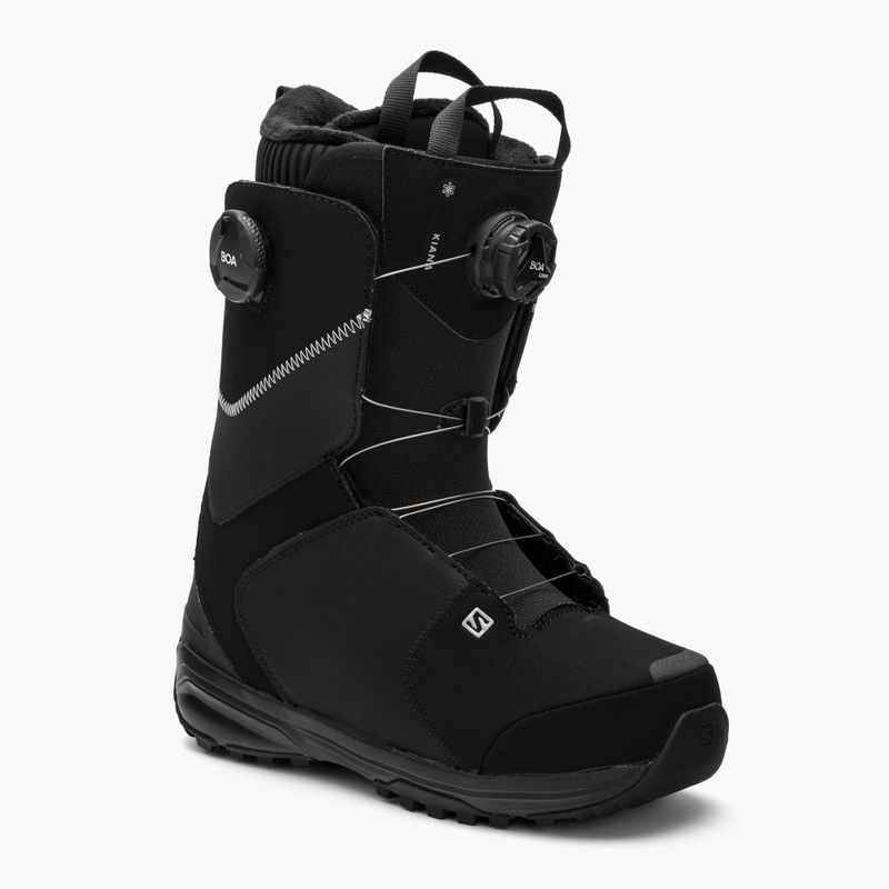 Scarponi da snowboard da donna Salomon Kiana Dual Boa nero/argento