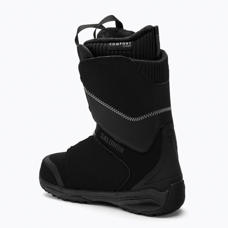 Scarponi da snowboard da donna Salomon Kiana Dual Boa nero/argento 2