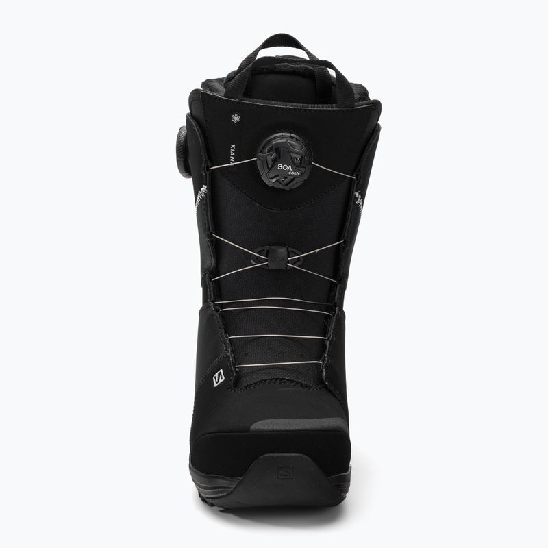 Scarponi da snowboard da donna Salomon Kiana Dual Boa nero/argento 3
