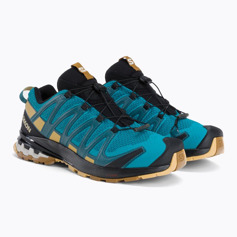 Scarpe da corsa Salomon XA Pro 3D V8 da uomo, barriera corallina/foglia di autunno/bronzo 4
