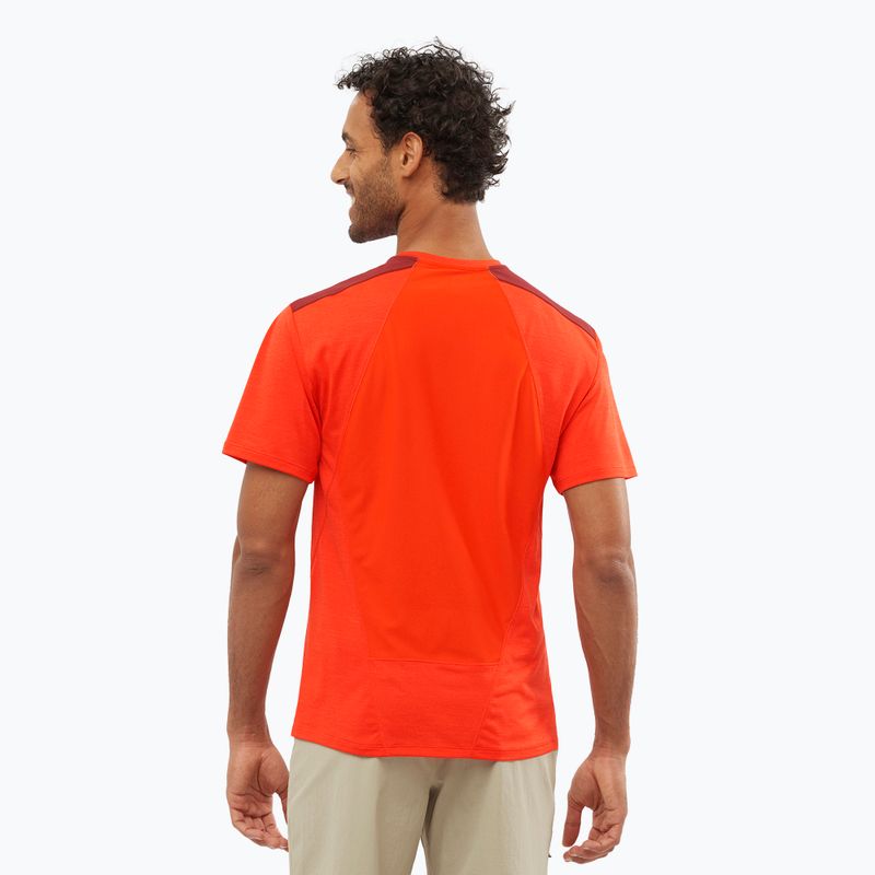 Salomon Outline maglia da trekking da uomo rosso fuoco/cabe 2