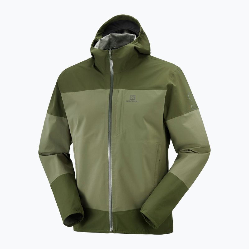 Giacca antipioggia Salomon Outrack 2.5L da uomo, oliva notte/foresta